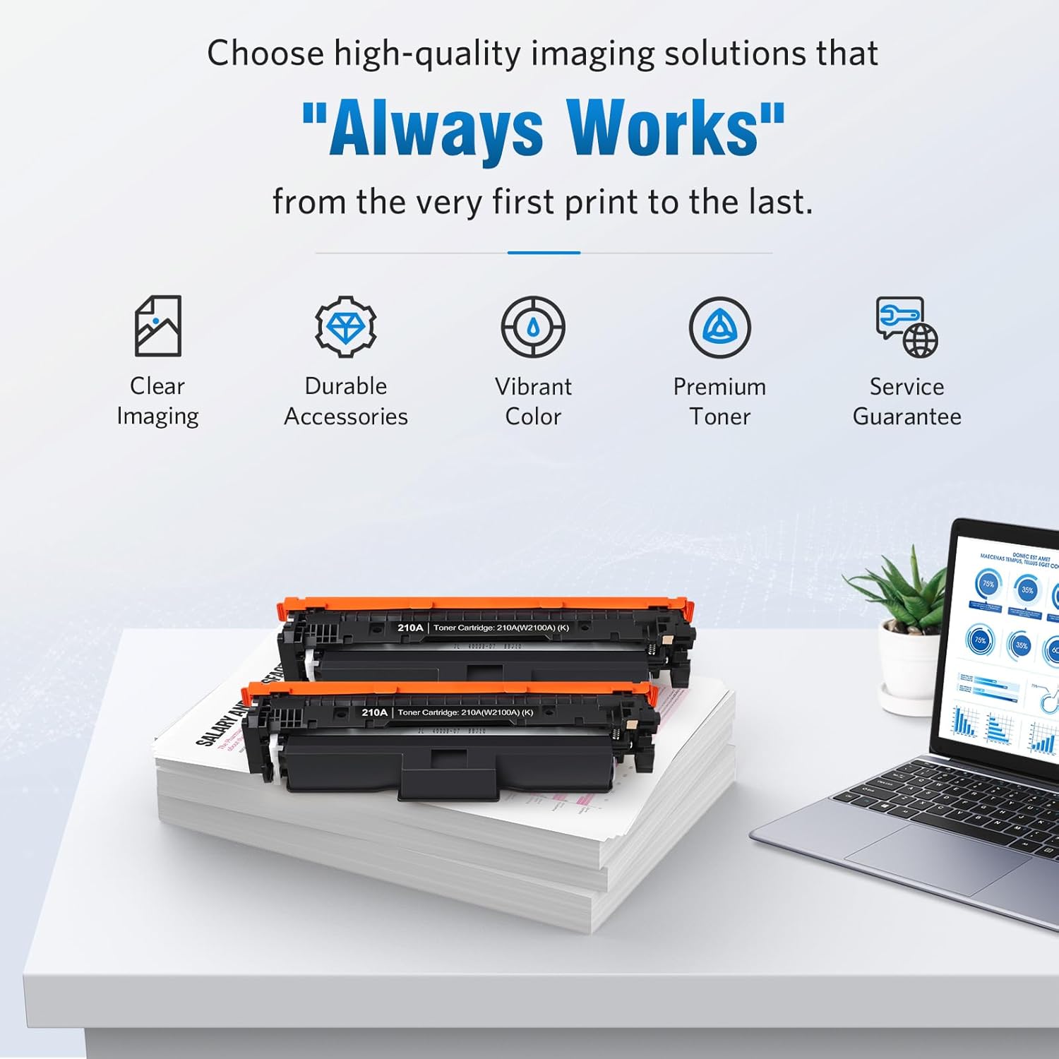 210A Black Toner Cartridges 2 Pack Compatible Replacement for HP 210A 210X W2100A W2100X Works for HP Color Pr MFP 4301 4201 Series 4201dw 4201dn MFP 4301dw 4301fdn 4301fdw Printer 2-Pack