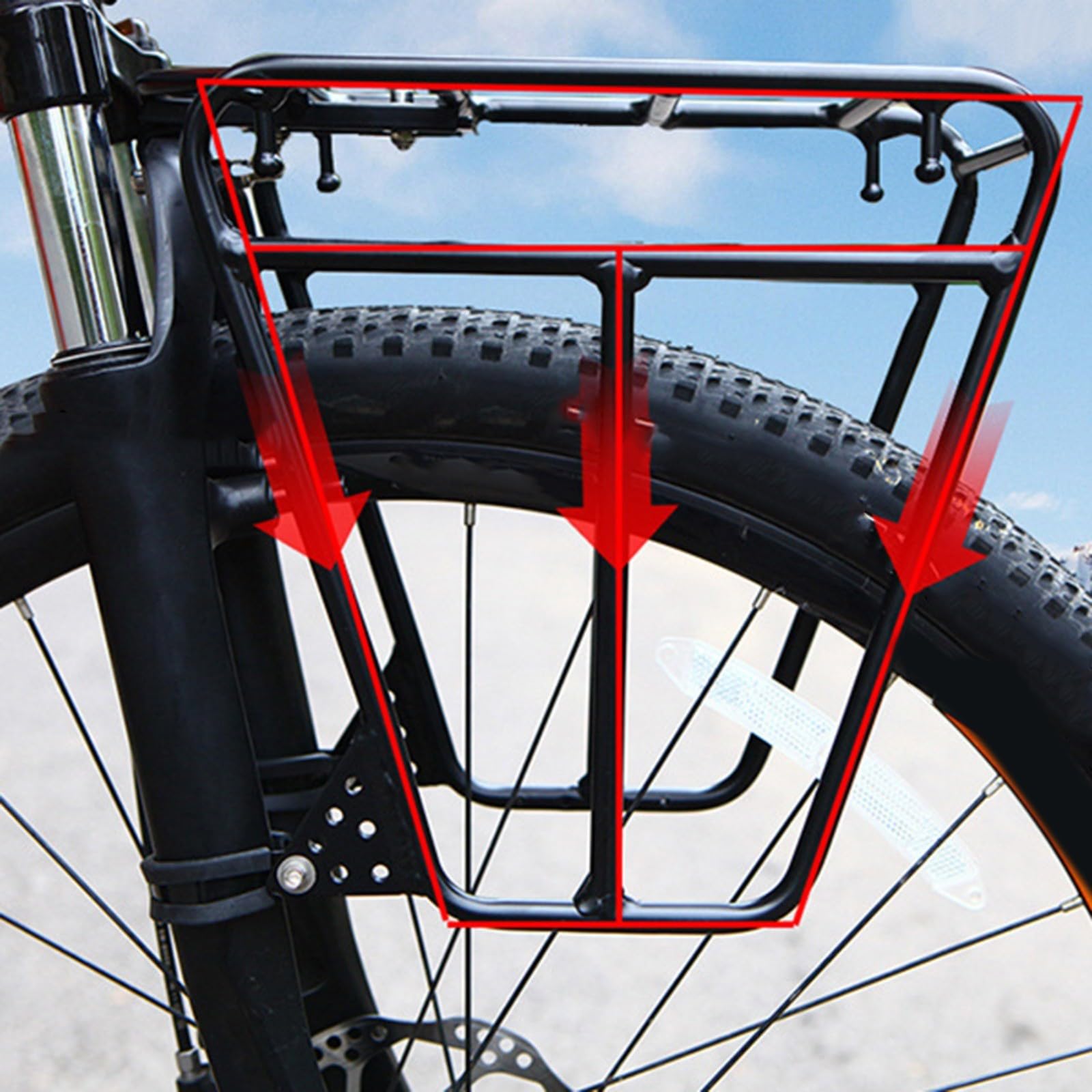 Porte-bagages avant pour VTT - Porte-bagages réglable - 30 x 28 x 14 cm