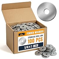 Vista 8 de 100 piezas de arandelas de guardabarros de acero inoxidable #8 x 3/4 pulgadas, arandelas planas para tornillos y pernos, arandelas de acero
