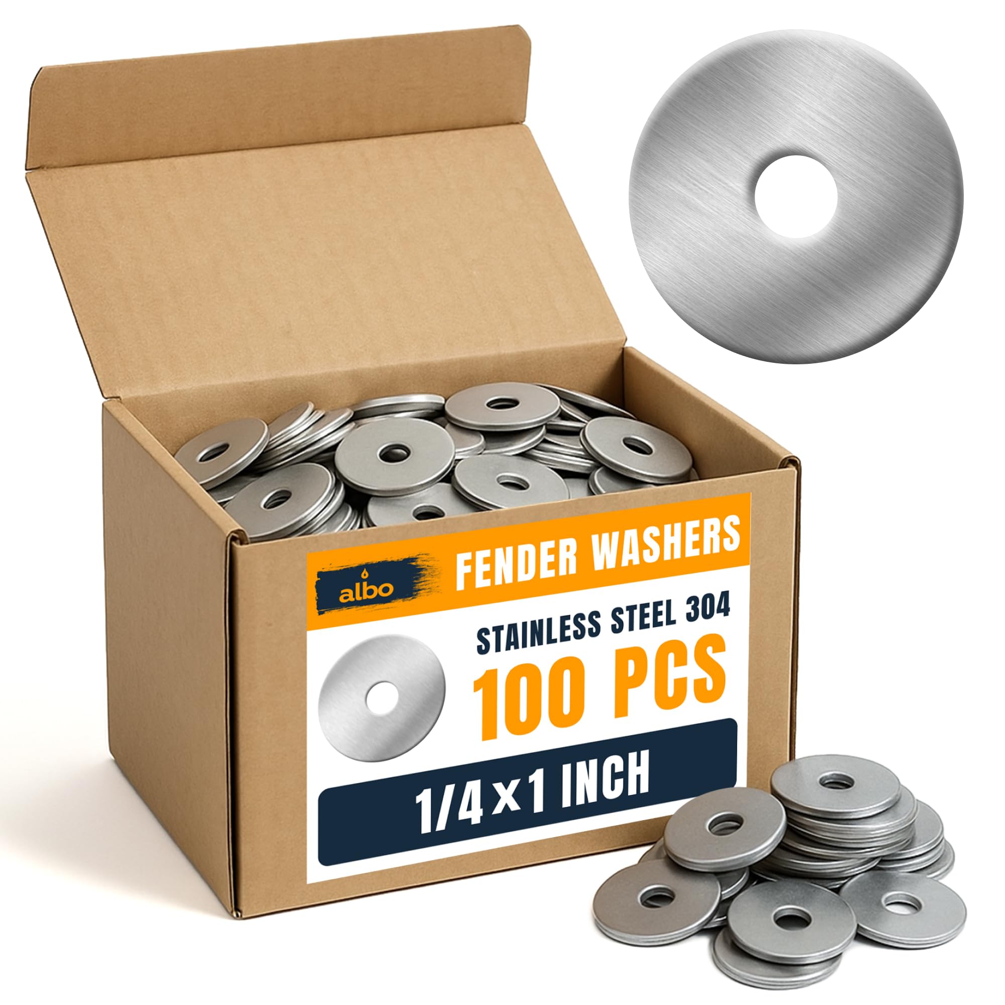 Stainless Steel Fender Washers - 250 Pcs -7