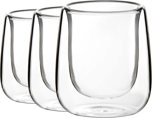 Miniatura 5 de Youngever Paquete de 3 tazas de espresso, tazas de espresso con aislamiento térmico de doble pared, tazas de café de vidrio, 3.5 onzas