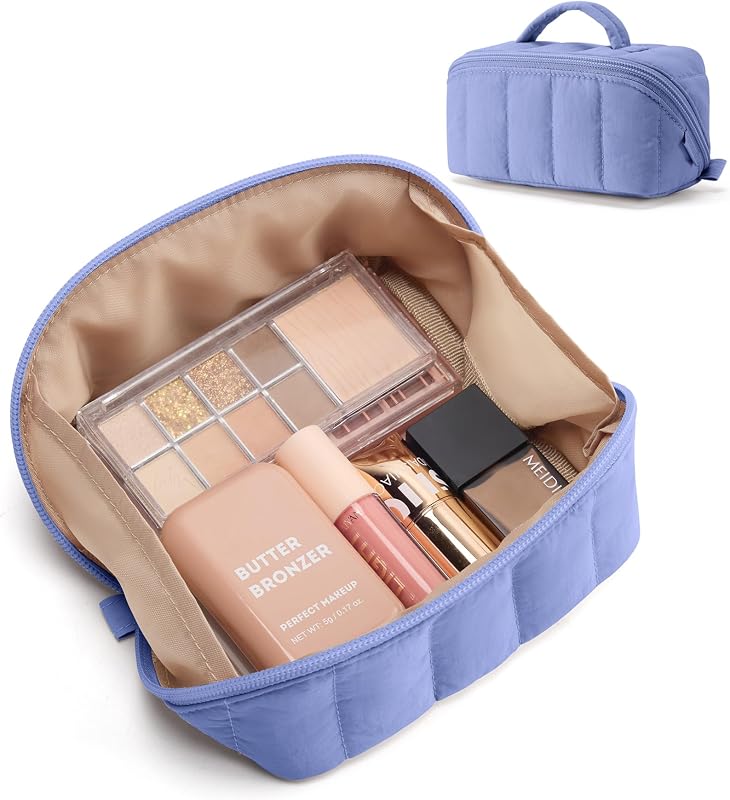 Necessaire pequena BAGSMART com zíper, roxa lavanda, 14,99 x 7,87 x 7,87 cm