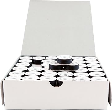 Threadart Prewound Embroidery Bobbins - 144 Ct, Black Cardboard Style L