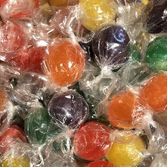 Assorted Traditional Sour Fruit Balls Individually Wrapped Old Fashioned Hard Candy 2 Pound