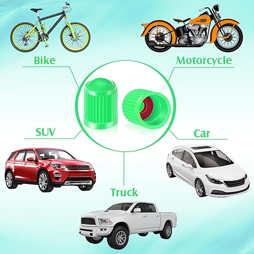 Miniatura 7 de Outus - 20 tapones antipolvo para válvula de neumático para coche, moto, camión, bicicleta., Verde