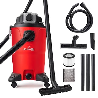 LEHMANN Industriestaubsauger mit Steckdose 2000 W, 30 L Nass Trockensauger ohne Beutel, HEPA-Filter, Schaumfilter & Filterrüttler, Blasfunktion, Werkstattsauger für Werkstatt und Baustelle, Rot - Amazon product rated Grade A