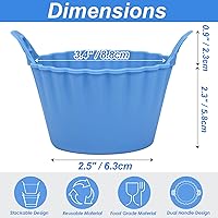 Vista 2 de Koluti Juego de 4 tazas de silicona reutilizables para hornear, molde antiadherente para muffins y cupcakes con doble asa, sin BPA, pequeños forros