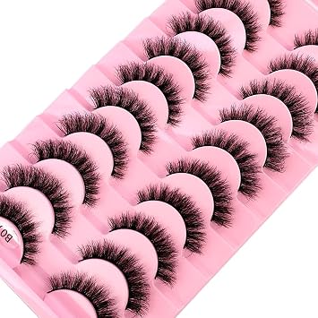 New 10 Pairs Natural Thick False Eyelashes Fake Lashes Long Makeup 3d Mink Lashes Extension Eyelash Mink Eyelashes for Beauty (B07)