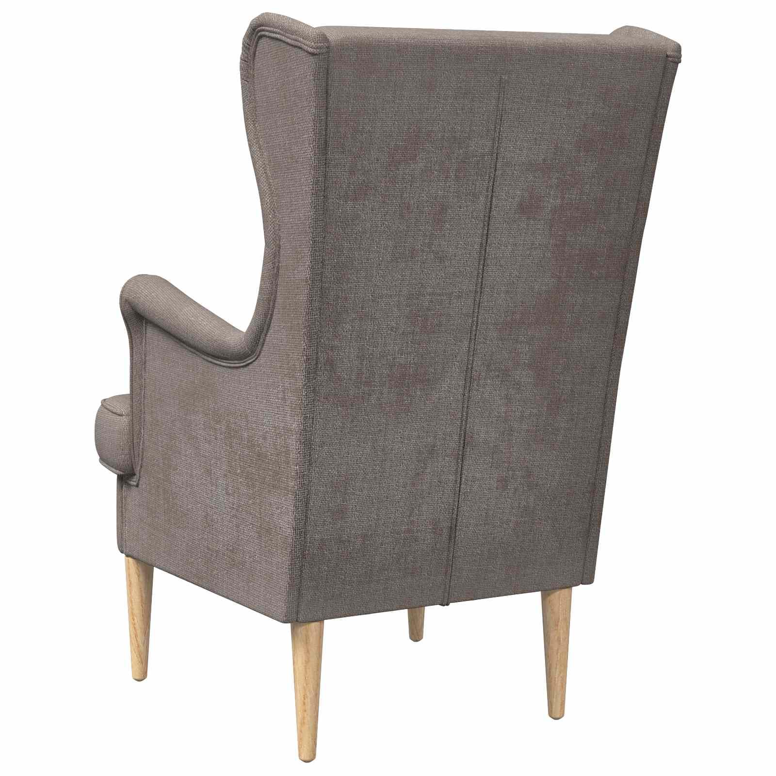Poltrona moderna in tessuto con telaio in metallo e base legno per