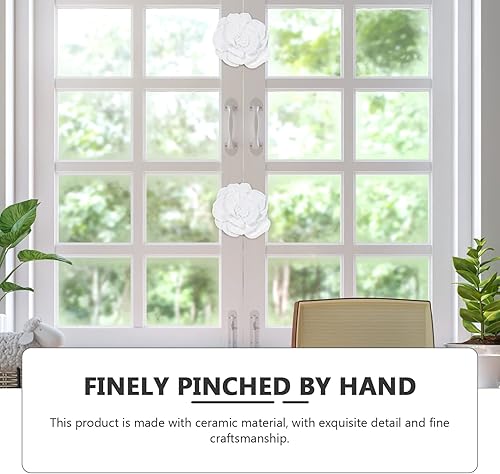 Vista 9 de Happyyami Adorno de pared de resina de peonía de flores, decoración de pared para dormitorio