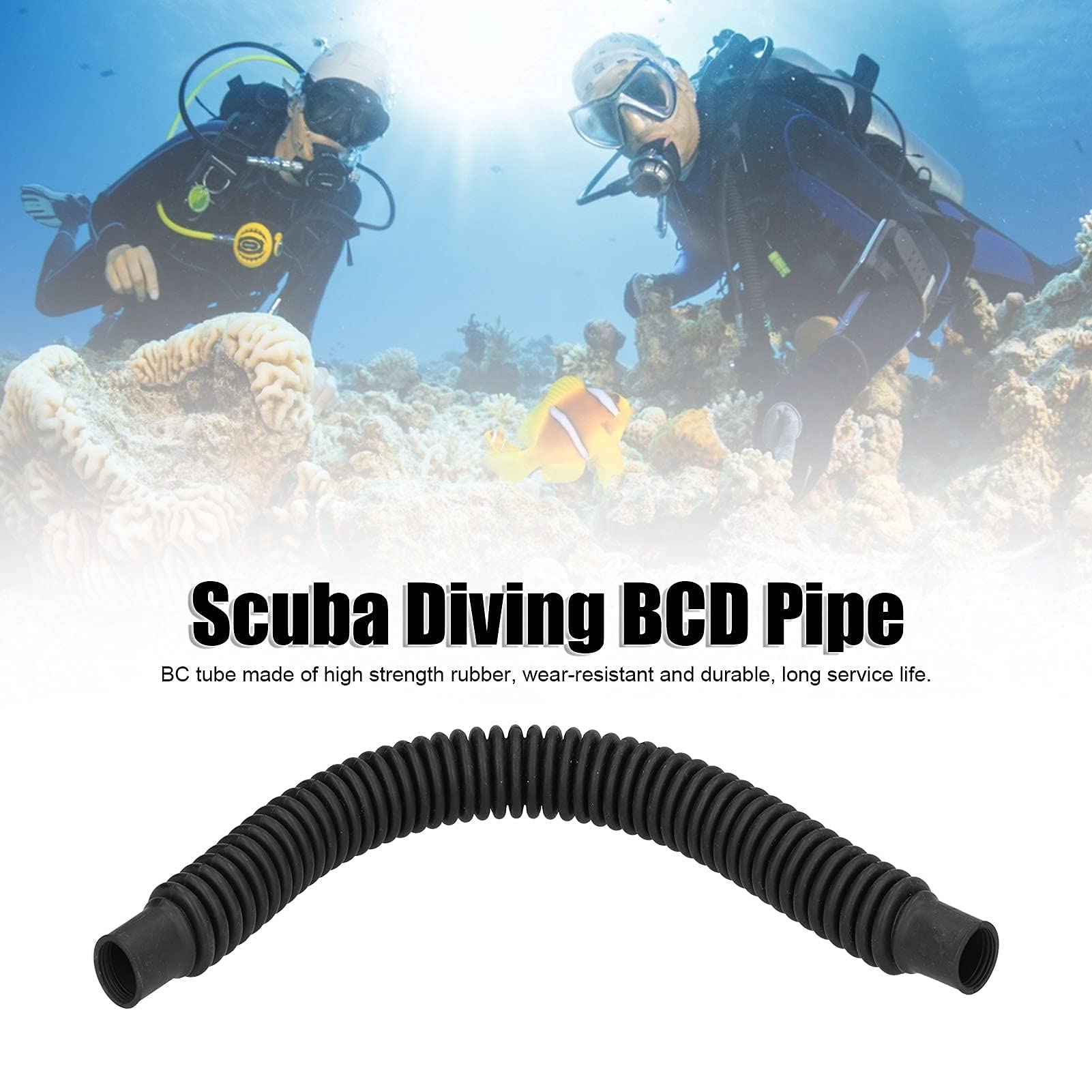 Alomejor Tauchen Runder Wellschlauch Lange Lebensdauer Tauchen Gewellter Inflatorschlauch für Tarierweste Jacket Sidemount BCD B(19in)
