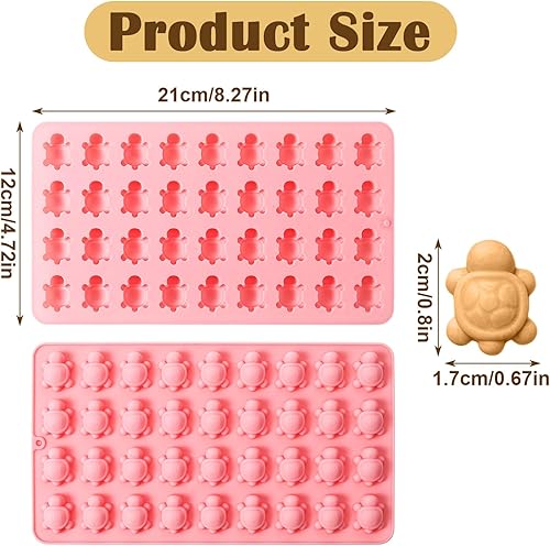 Miniatura 2 de 2 moldes de silicona de mini tortuga para chocolate, moldes de gomitas de caramelo pequeño, bandeja de cubitos de hielo de tortuga, linda tortuga