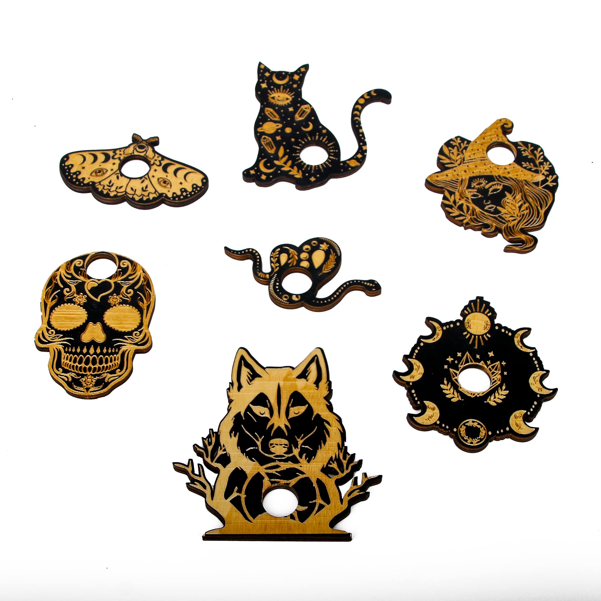 Crystal Sphere Stand Round Up: Sphere Stands You'll Love 9 7PCS Mini Black Wood Display Ball Stand Sphere Base Holder for Crystal Ball Glass Ball Tray Base Pedestal crystal sphere holder for 3-10cm Sphere, Wooden Stand,Halloween Decor