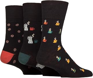 Gentle Grip Mens Fun Feet Soft Top Novelty Patterned Soft Breathable Cot...