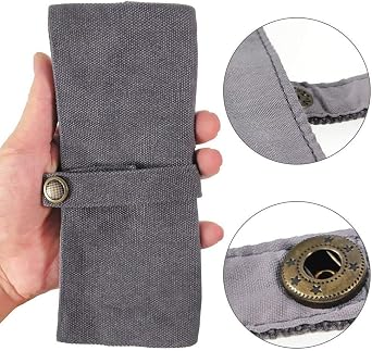 YOOSIDE Saat Kordonu Aksesuarları, Akıllı Saat Kordonu Taşınabilir Saklama Çantası Kılıf Kese Düzenleyici - Apple Saat Kayışları, Garmin Saat Kayışı, Samsung Saat Kordonu vb. ile Uyumlu - Pamuk Kanvas (Koyu Gri)