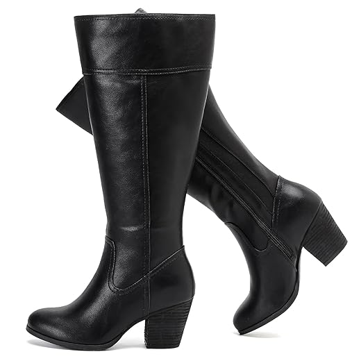 Luoika Women's Extra Wide Calf Knee High Boots, Wide Width Slouchy Knee-High Boots.