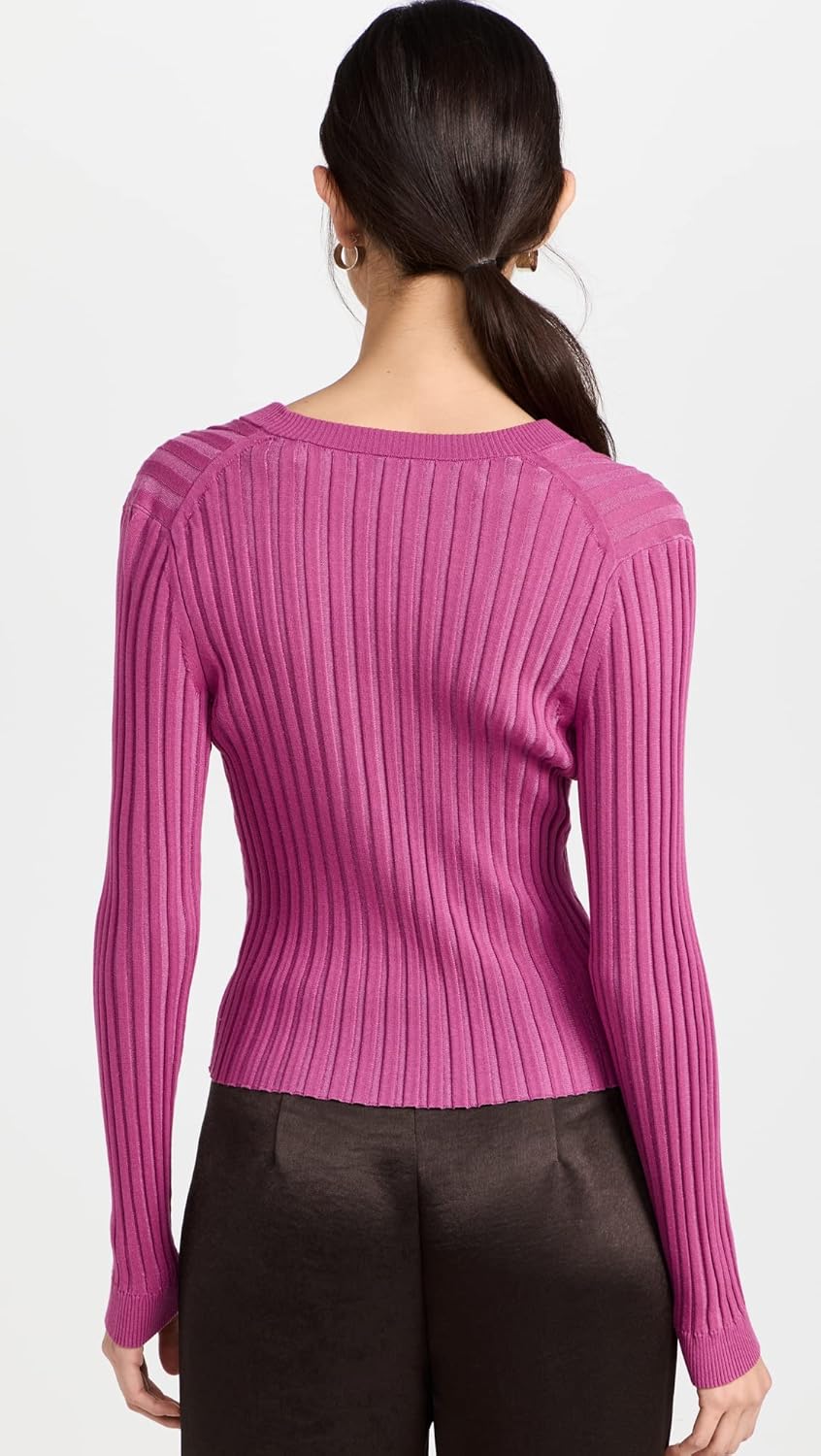 Vince Women's Ribbed V Neck Cardigan - Image 3