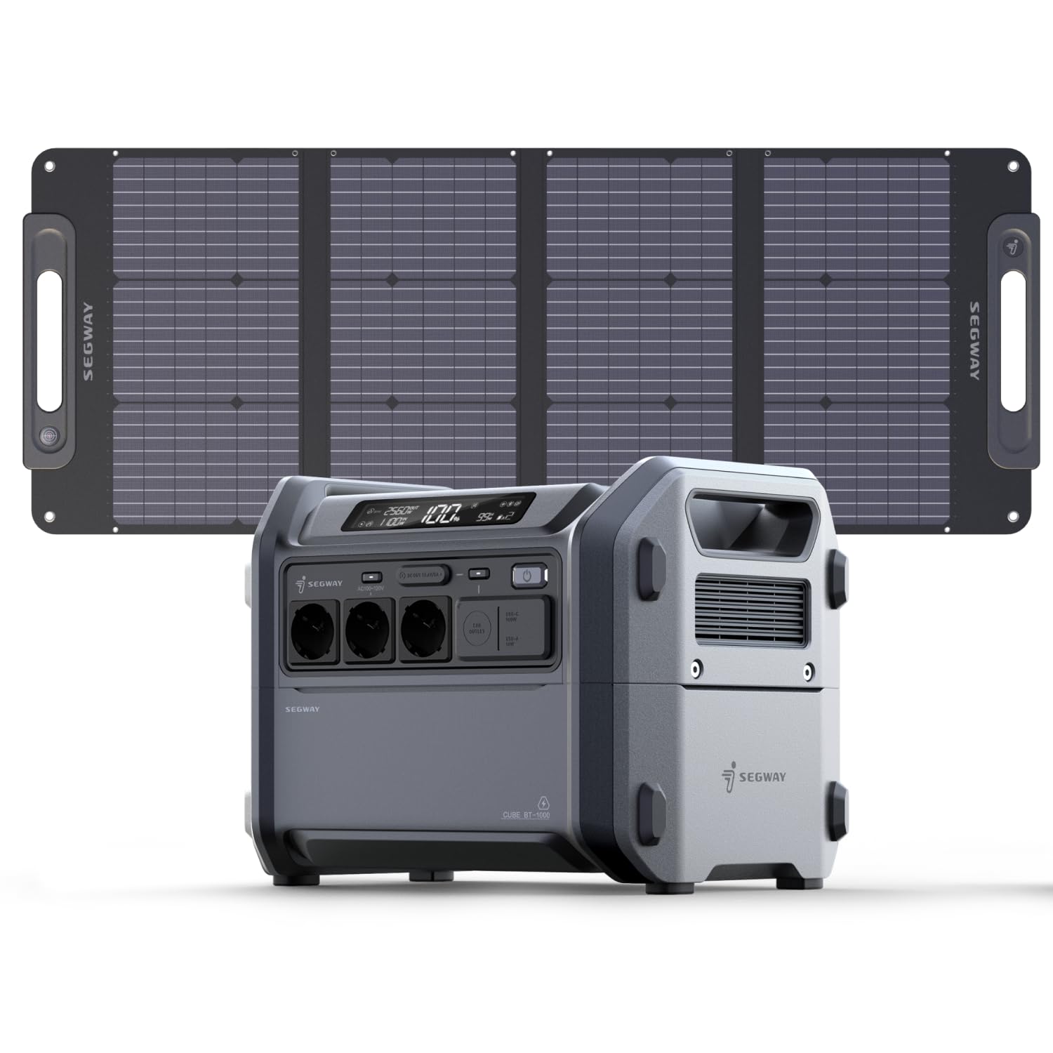 Amazon.co.jp: Segway Cube1000 ポータブル電源 100W ソーラーパネル
