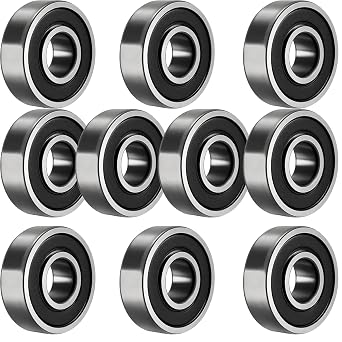 10-Pack 6205-2RS Sealed Ball Bearing 25x52x15mm Pre-lubricated/Chrome Steel/Rubber Double Sealed, 6205RS Deep Groove Ball Bearing