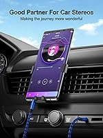 Vista 4 de Cable auxiliar de 4 pies, cable de audio de 3,5 mm, cable de audio trenzado de nylon para coche, cable de 3,5 mm de macho a macho compatible