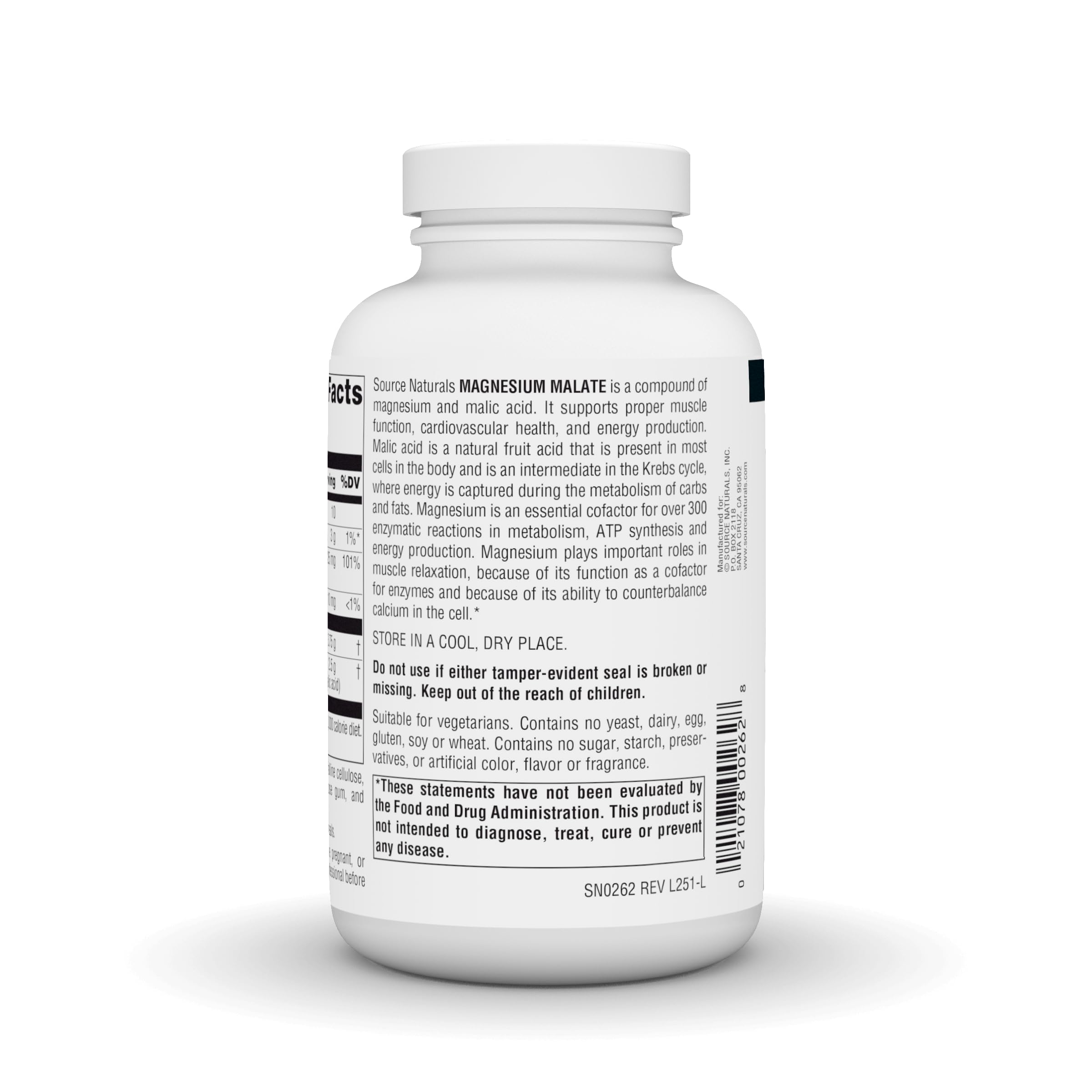 Source Naturals Magnesium Malate, 3,750 mg - 180 Vegetarian Tablets — Amazon image 4