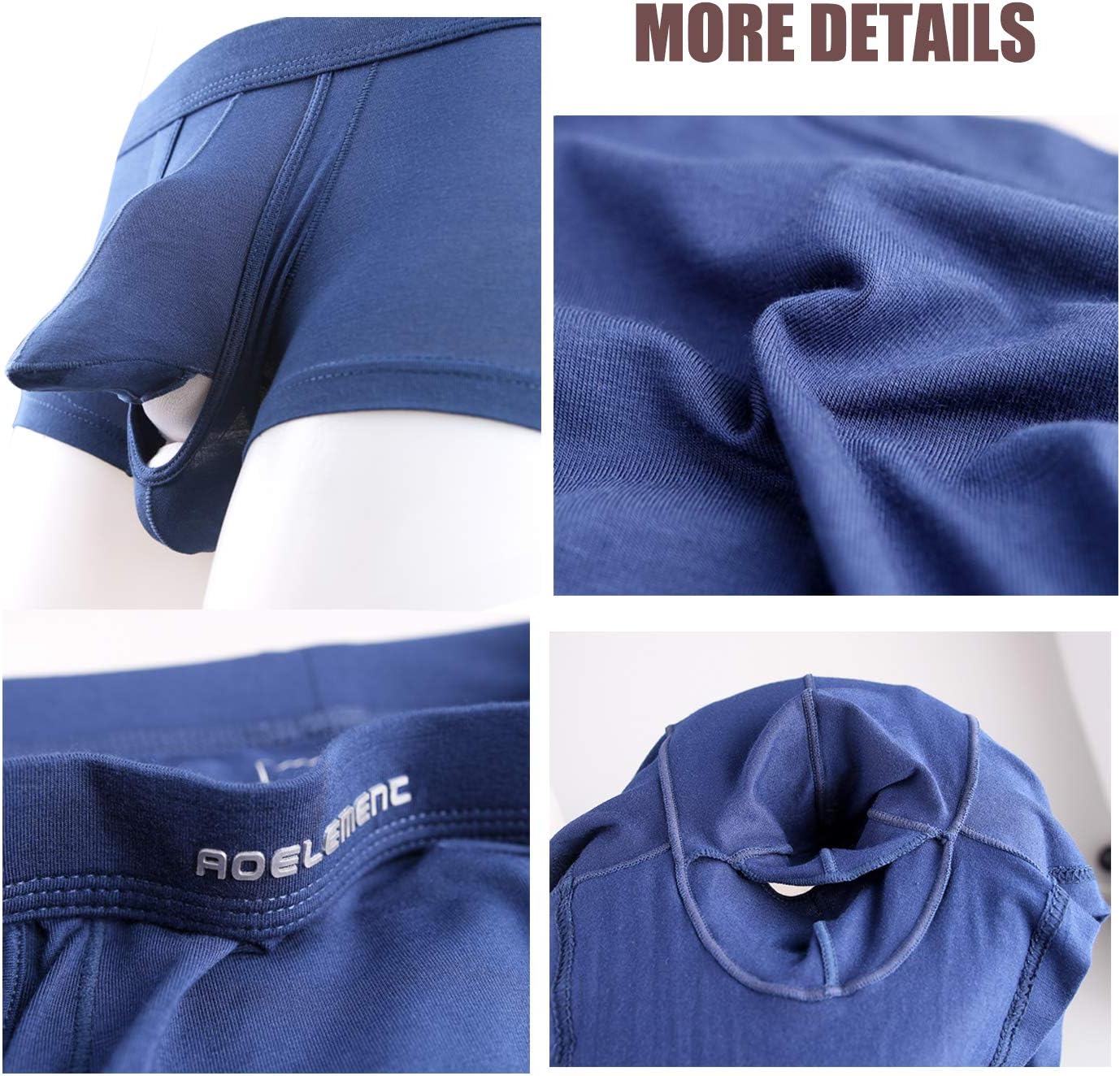 Ouruikia Men's Underwear Modal Boxer Briefs Lightweight Turnks Tagless Underpants with Separate Pouch - Image 3