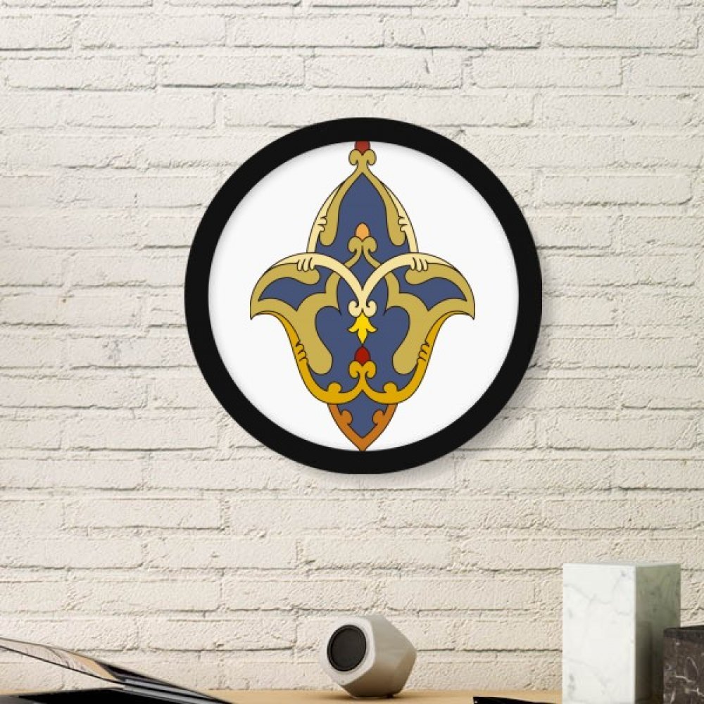 Stickers muraux image ronde au motif fleur et feuille parallèle baroque moderne