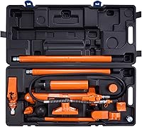 Vista 8 de VEVOR Kit de 10 toneladas de gato hidráulico Porta Power, ariete con bomba, gato de coche con manguera de aceite de 4.6 pies/1.4 m, herramienta