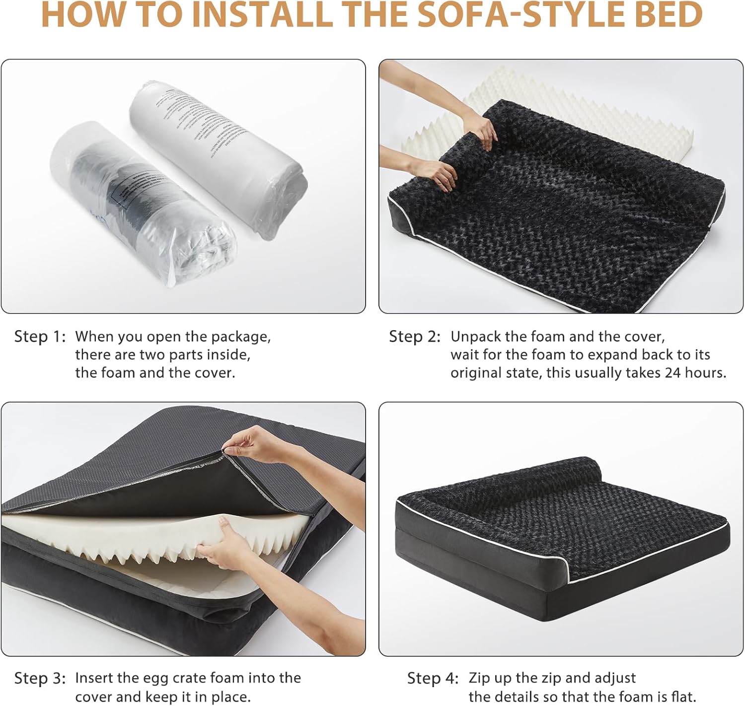 Dog Beds for Large Dogs-Waterproof Sofa Pet Bed with Removable Washable Cover,Big Dog Bed with Waterproof Lining and Nonskid Bottom,Pet Bed for Large Dogs