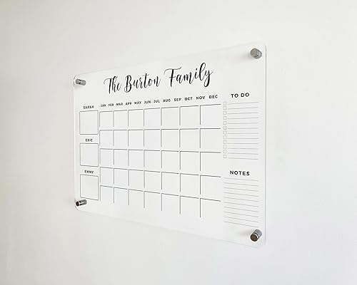 Miniatura 7 de Large Personalized Acrylic Wall Calendar - Personalized Calendar 2024, Dry Erase Calendar Family Calendar Calendar (20" x 28", Standard Package)