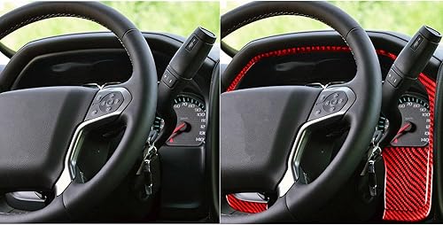 Miniatura 3 de NVCNX - Cubierta de fibra de carbono para salpicadero de automóvil, velocímetro, cubierta interior compatible con Chevy SilveradoGMC Sirrra 1500