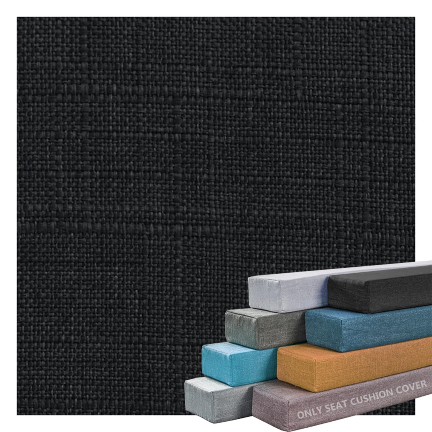 ELYSYSRL Bed Gap Filler Removable Cover, Mattress Extender Foam Protective Covers Rectangle for Single/Double/King Size Bed with Zipper, Only 1 Pillow cover(Black,160x15x20cm)