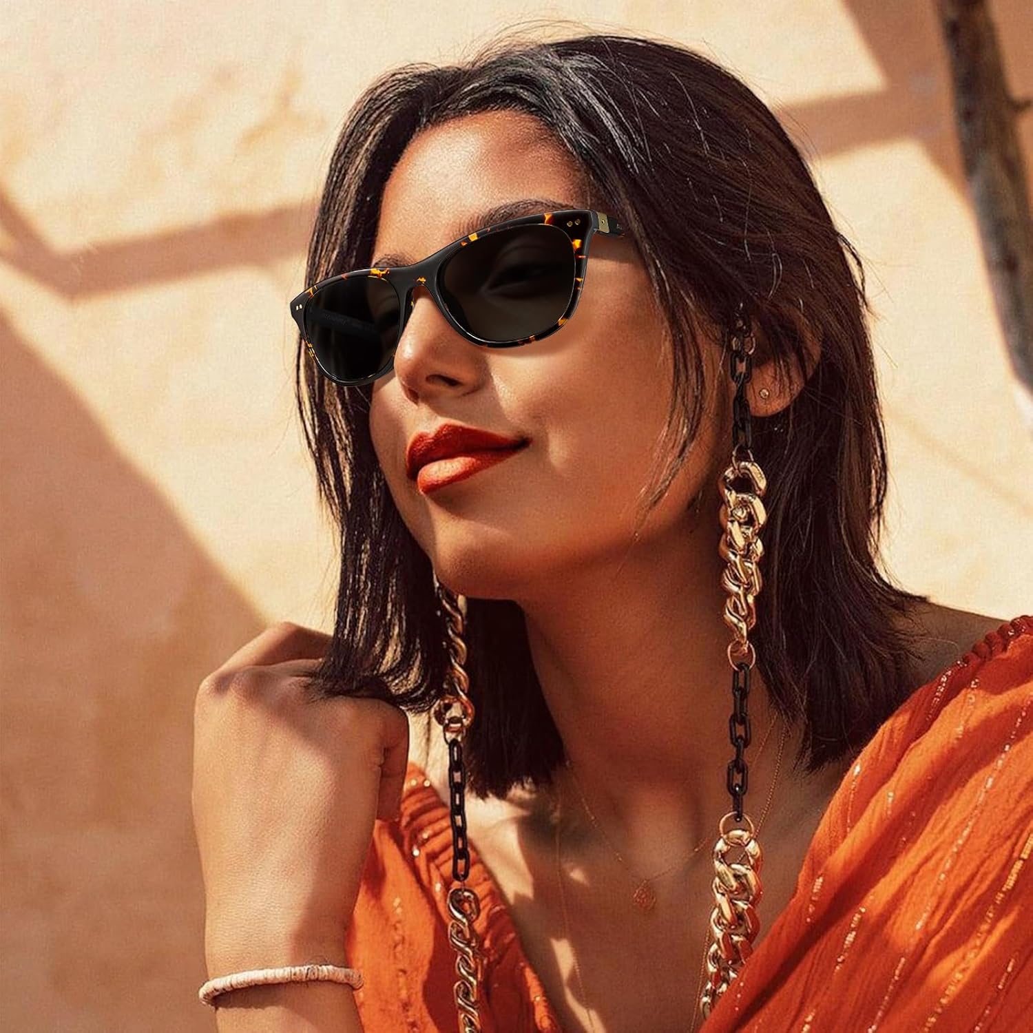 AVAWAY Womens Polarized Sunglasses for Small Face UV 400 Protection Acetate Cat Eye Frame Ladies Sun Shades Glasses Sunnies - Image 8