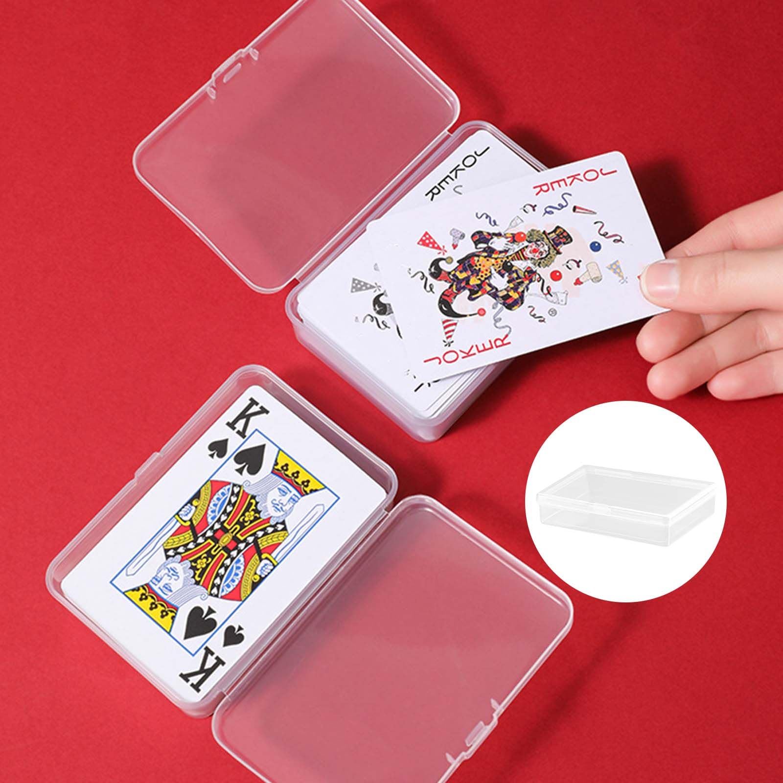 WeddHuis 5 Pezzi Scatola Porta Carte, Custodia Trasparente in Plastica, Scatola per Carte da Gioco, Carte di Credito, Biglietti da Visita, Carte Collezionabili (Trasparente