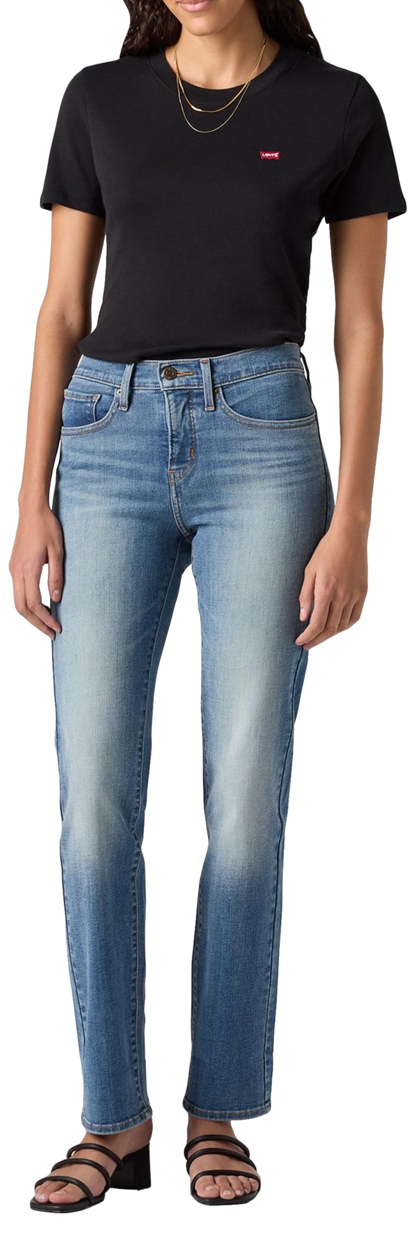 Levi's Women's 314 Shaping Straight Jeans, Smudged Line, 30W / 32L