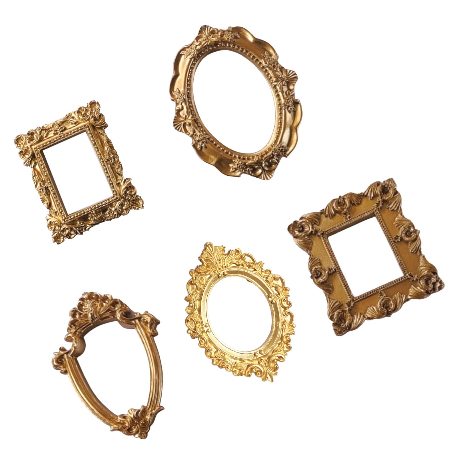 Kalttoy Picture Frame Minis Picture Frame Antique Photo Frames Tiny Baroques Ornate Frames for Diys Manicure Jewelry Display Minis Antique Photo
