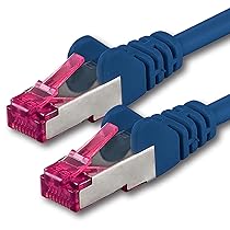 1aTTack.de 0,5m – blu – 1 pezzo – Rete Cavi Cat6a S-FTP CAT 6a doppia schermatura – certificato GHMT PIMF 500MHz 7 CU rame non contiene alogeni