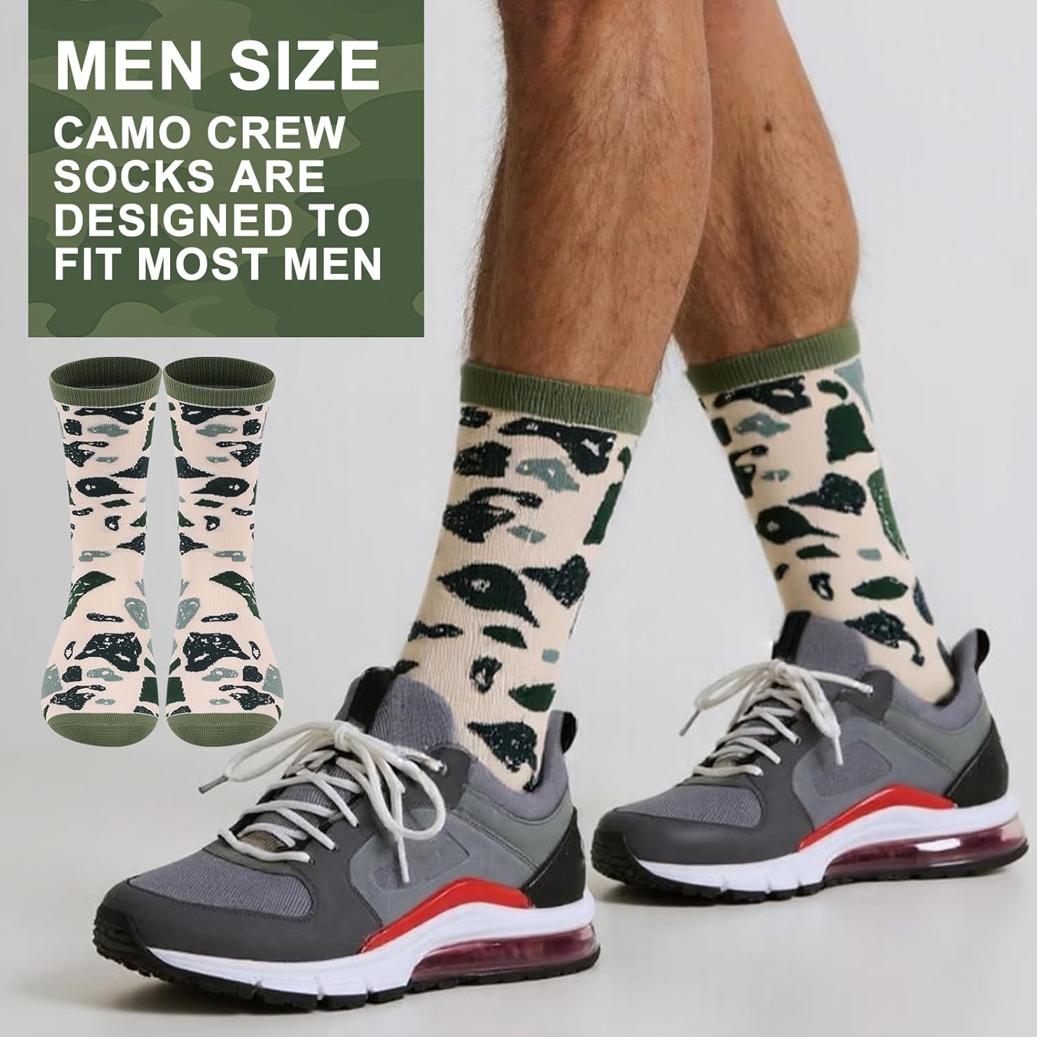 12 Pairs Christmas Army Gifts for Men Military Socks Funny Novelty Army Casual Crew Camo Veteran Socks Valentine Birthday Gifts for Soldiers Military Enthusiasts - Image 6