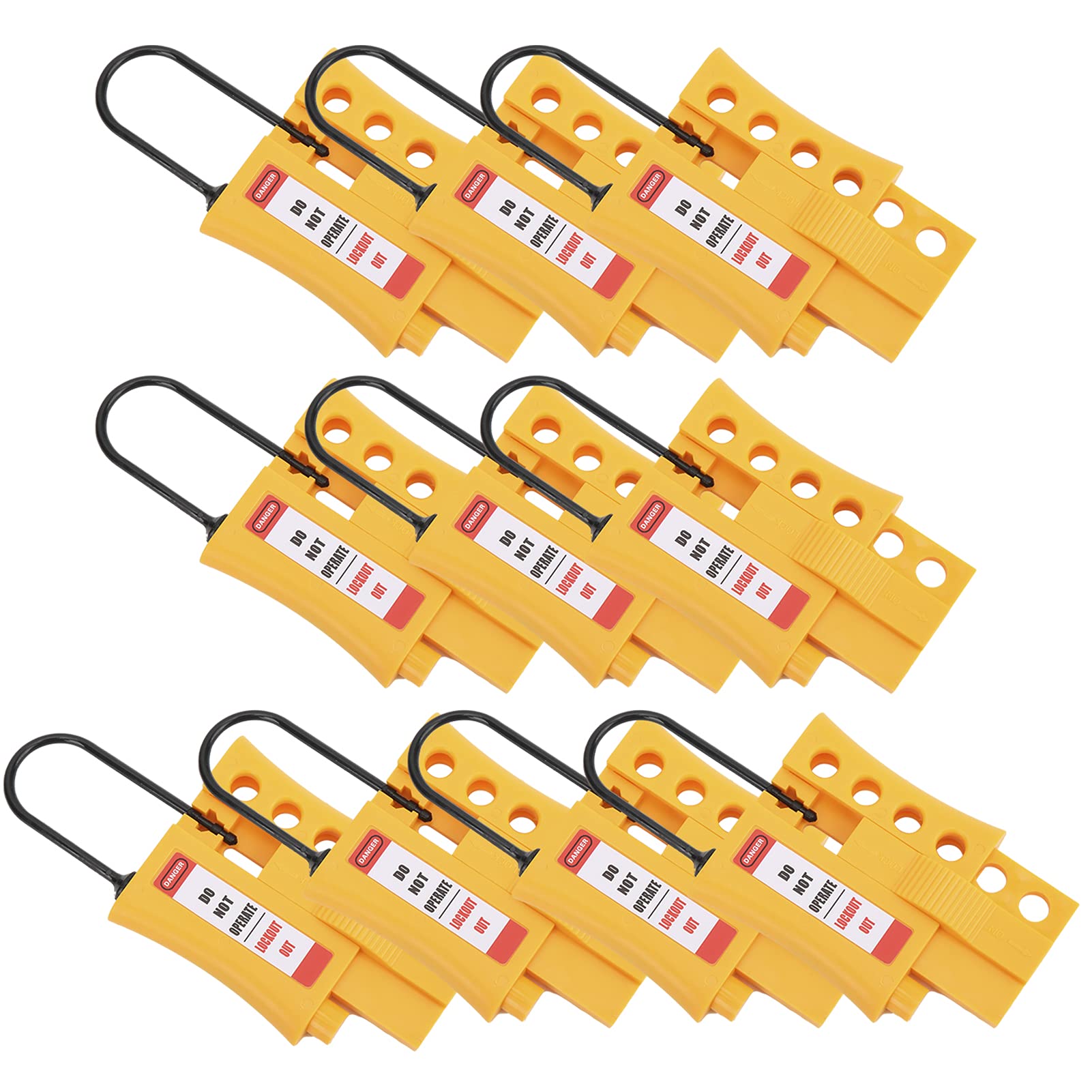 Lucchetto di Sicurezza in Nylon a 4 Fori Durevole 10 Pezzi 3 Mm per Isolamento Elettrico e Bloccaggio Adatto per Kit di Etichettatura per Blocco Elettrico