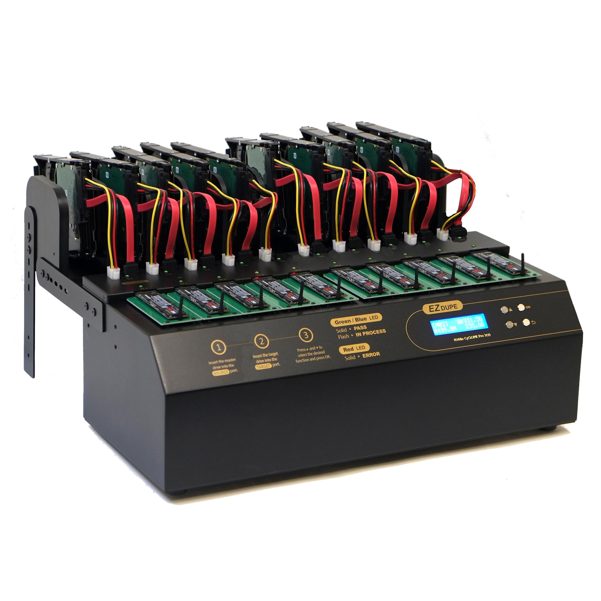1 to 9 SATA HDD &amp; SATA HDD Cyclone Pro Duplicator - 18GB/Min DM-HE3-5M09PP