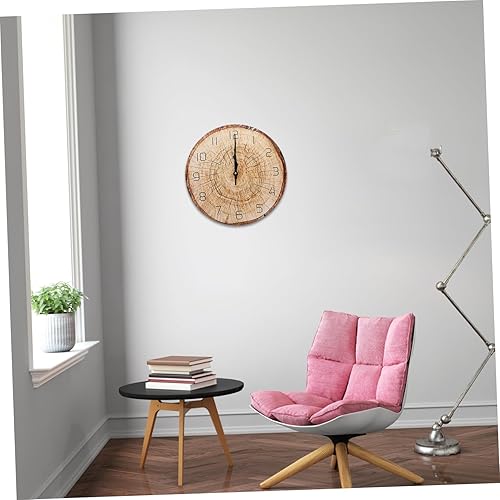 Miniatura 8 de Garneck 5pcs Annual Ring Wall Clock Vintage Wooden Clock Antique Hanging Clock Rustic Wooden Clock reloj Digital de pared Wooden Wall Clocks Chevron