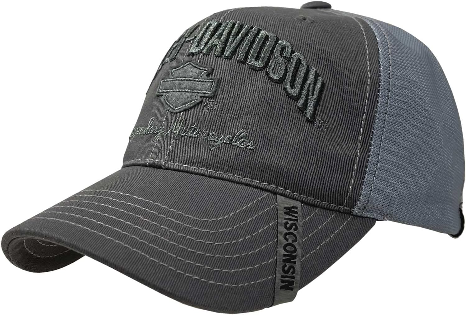 Men's Baseball Cap, H-D Bar & Shield Mesh Hat w/Distrssed Bill Black