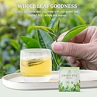 Vista 8 de Soeos - Té verde orgánico, 100 bolsitas de té (paquete de 1), con cafeína, bajo en cafeína, té verde fresco y saludable, 178.5 gramos