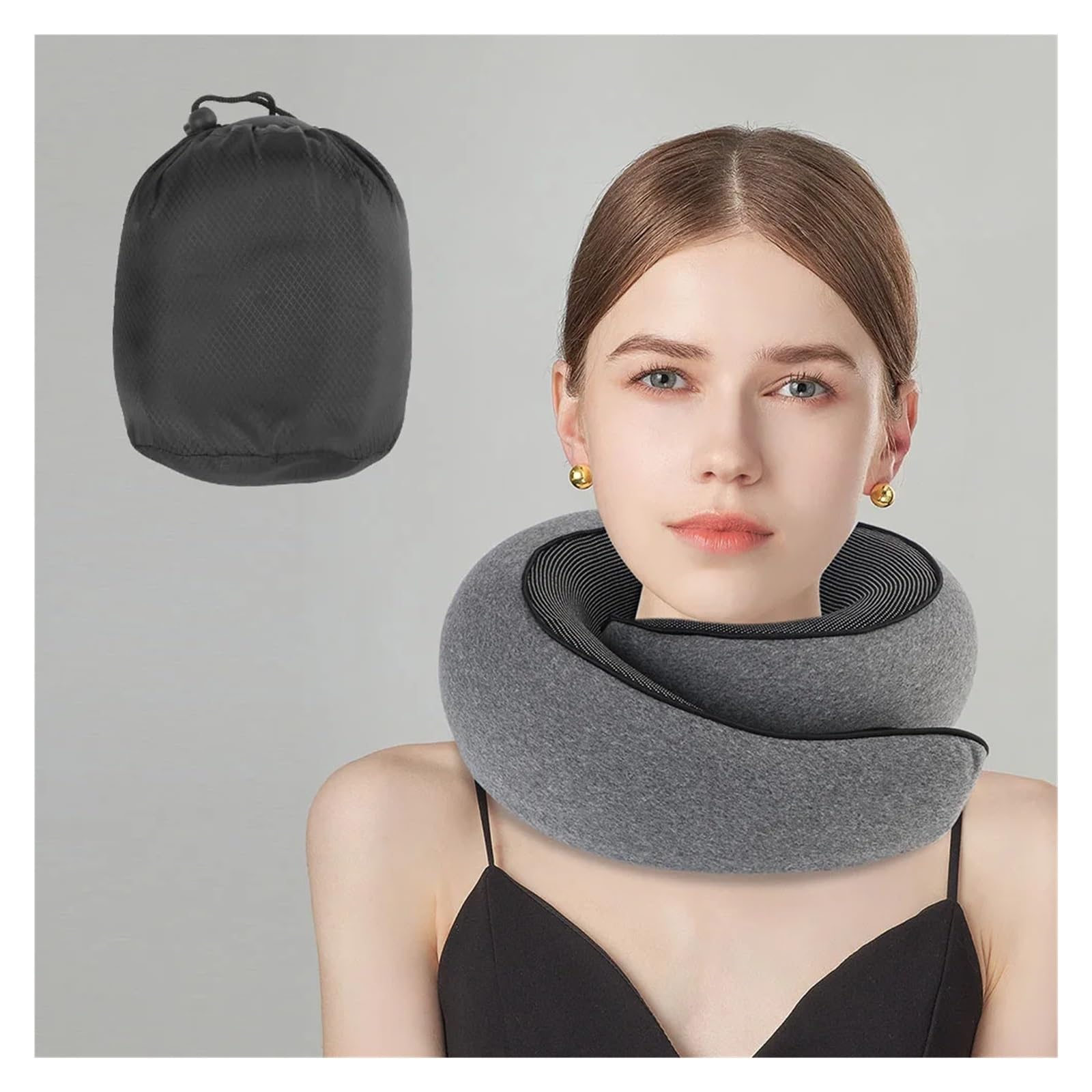 Almohada Viaje Almohada de Viaje for el Cuello, Almohada for, Suave for Dormir al mediodía, portátil(Blue)