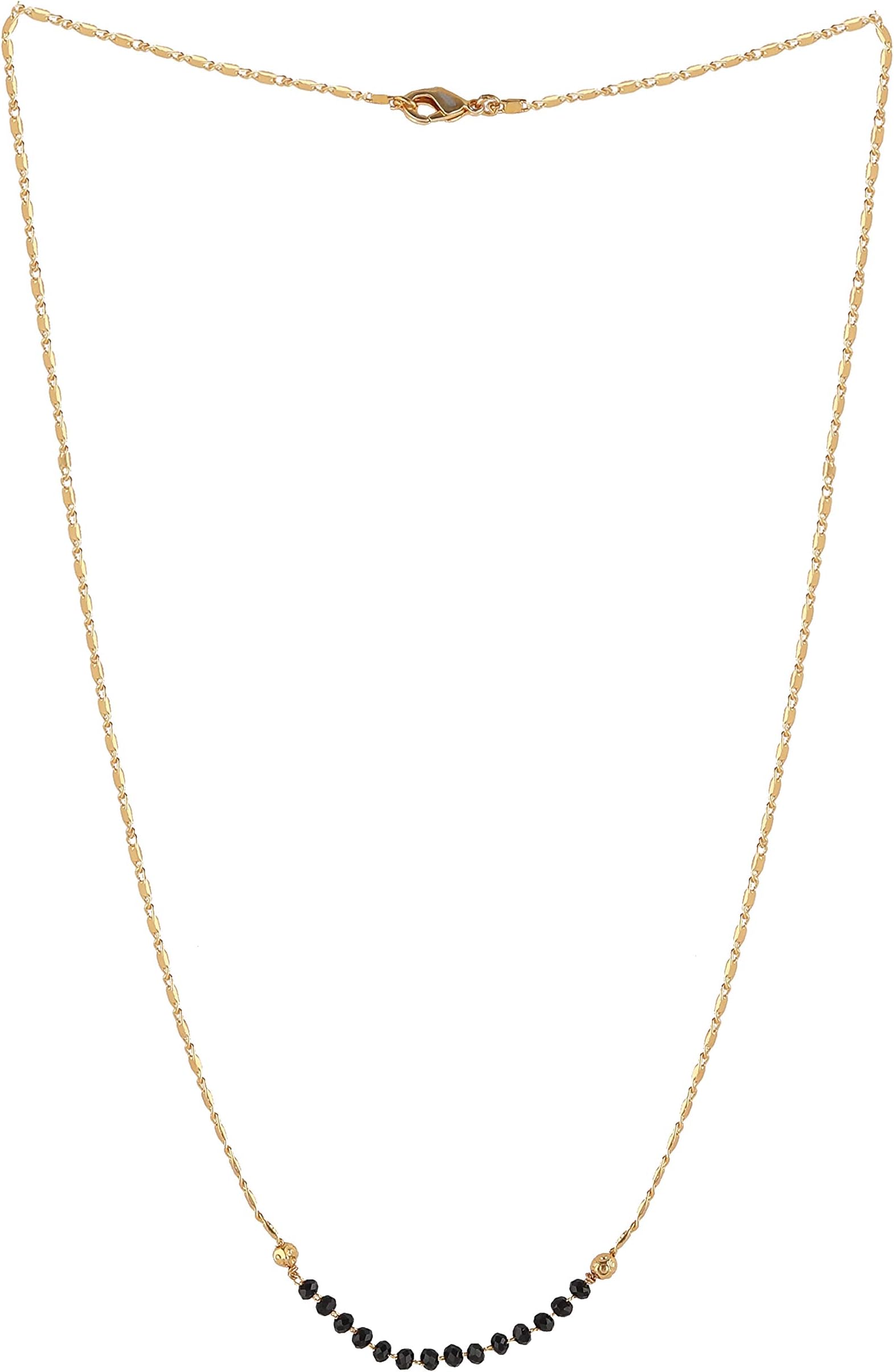 Brado JewelleryTraditional Gold Plated Mangalsutra Tanmaniya Necklace Pendant With Golden Chain for Women & Girls (Gold)