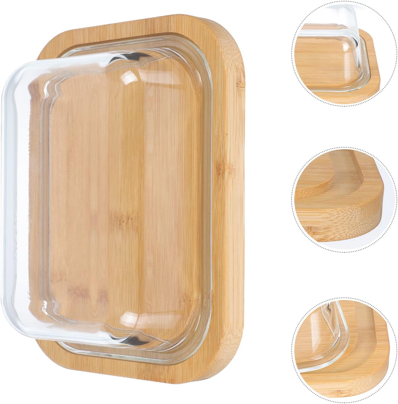 Butter Container Glass Crisper Box Butter Dish Butter Box Refrigerator Food Refrigerator Crisper Sealed Cheese Box for All Types of Butter