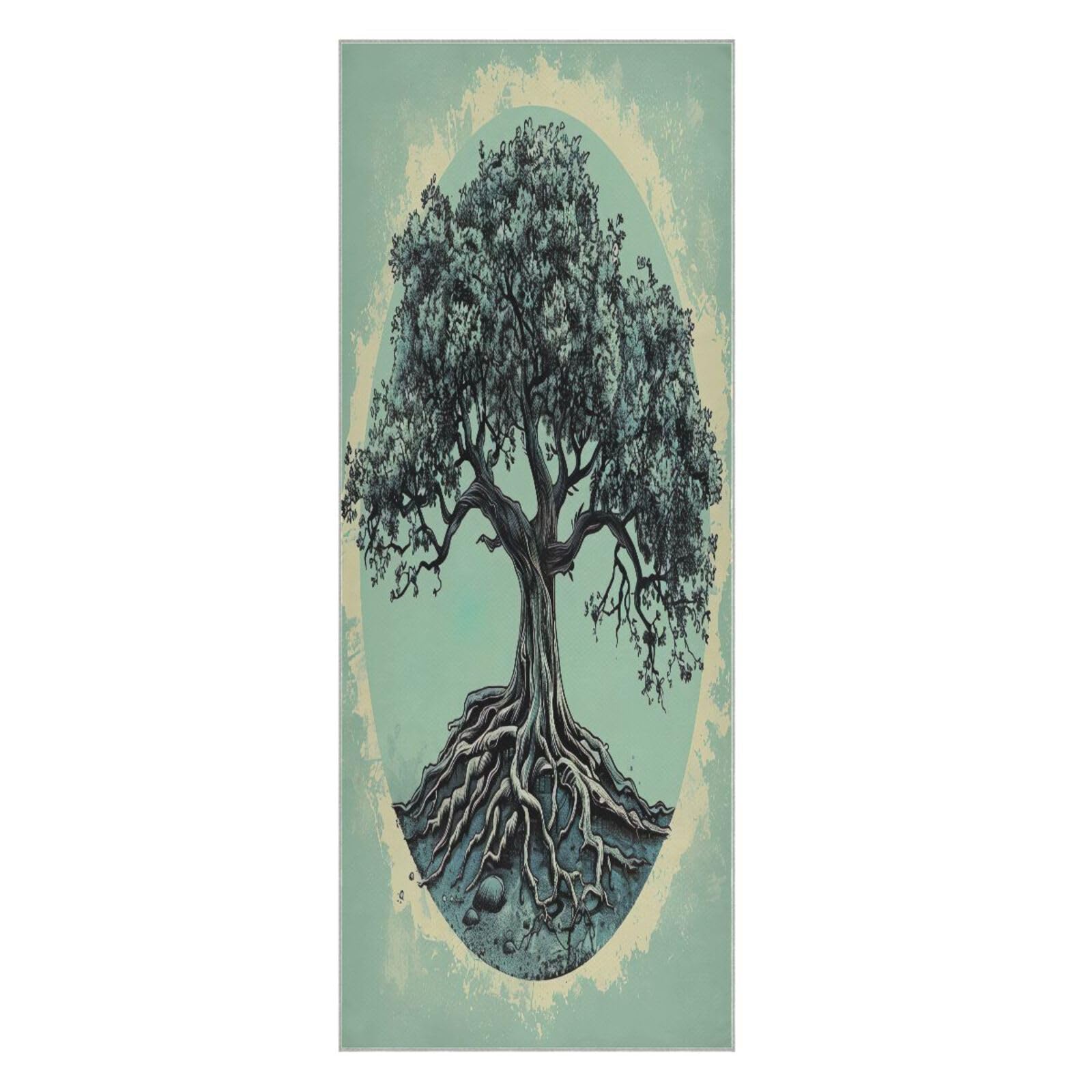 Wassud Towering Trees Yoga Towel Mat with Organizer Bag Sweat Absorbent Yoga Mat Towel Non Slip for Hot Yoga Pilate Fitness 27