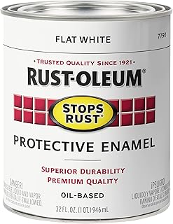 Rust-Oleum 7790502 Protective Enamel Paint Stops Rust, 32-Ounce, Flat White