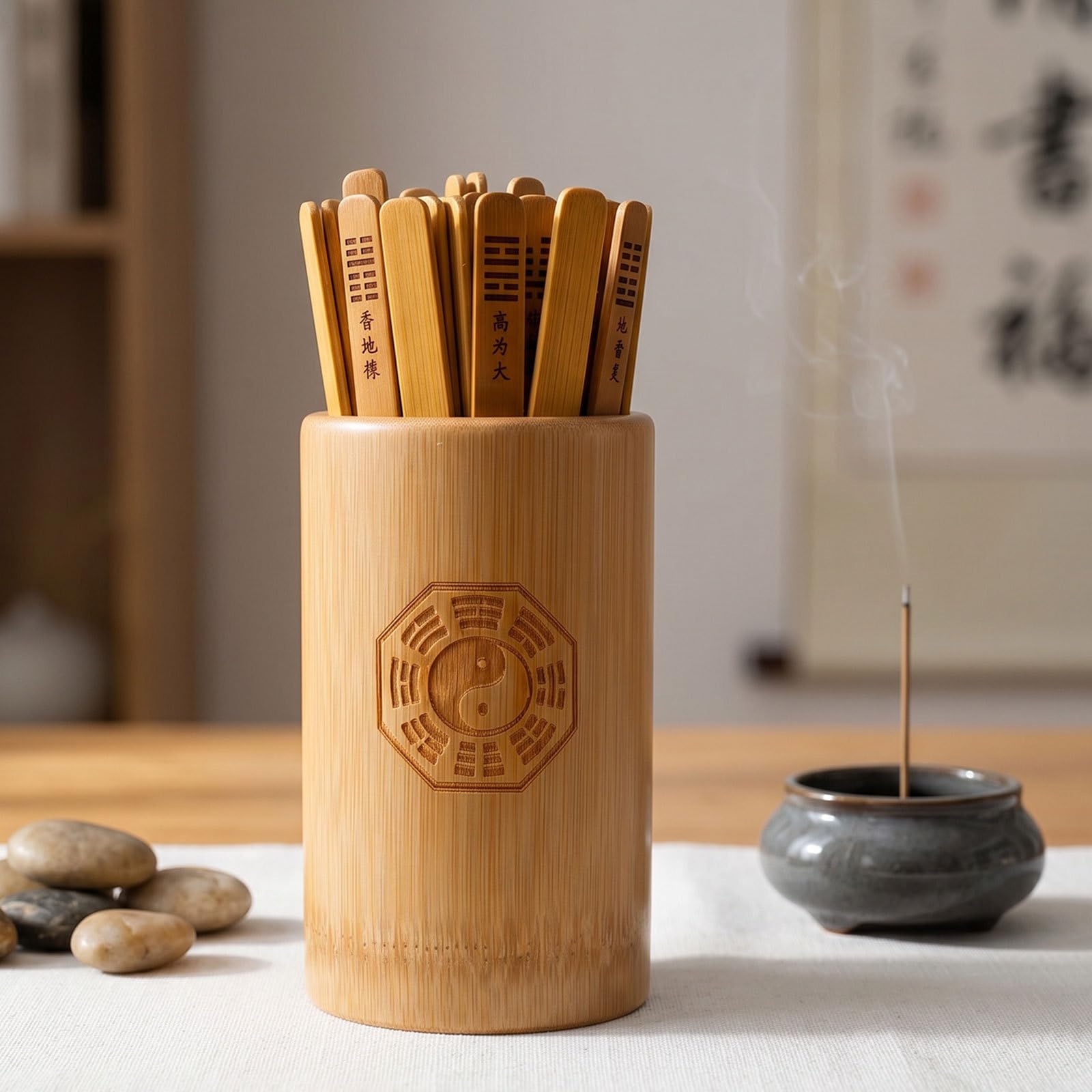 Toyvian Herramienta de Adivinación I Ching con Bambú y Tubo