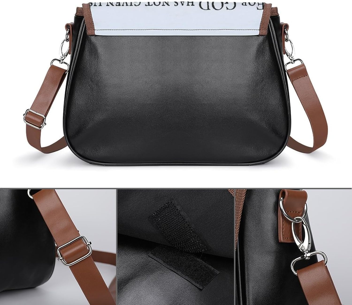 2 Timothy 1 7 God Has Not Given A Spirit of FearWomen's Faux Leather Crossbody Bag, Waterproof Wrinkle-Resistant Shoulder Bag with Detachable Strap, Large Capacity Casual Handbag, Fashion Daily Purse